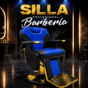Silla dorado negro y azul