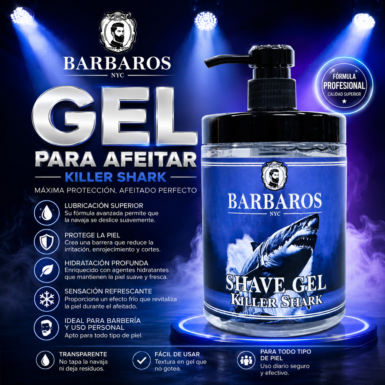 Gel para afeitar BARBAROS Killer Shark