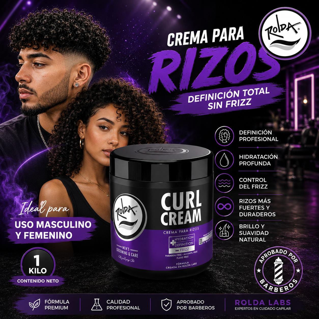 Crema para rizos Rolda presentación de 1 kilo