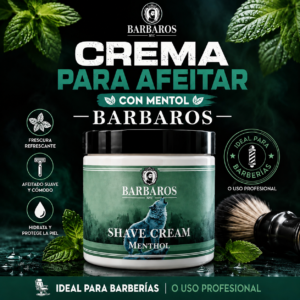 Crema para afeitar BARBAROS con mentol